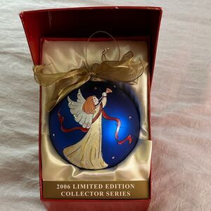 Ornament 2006 Limited Edition Blue Angel Glass Holiday Decoration